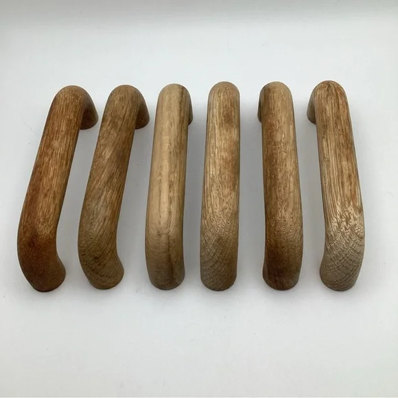 6 X vintage 4" CC oak reclaimed drawer desk pulls - Picture 2 of 6